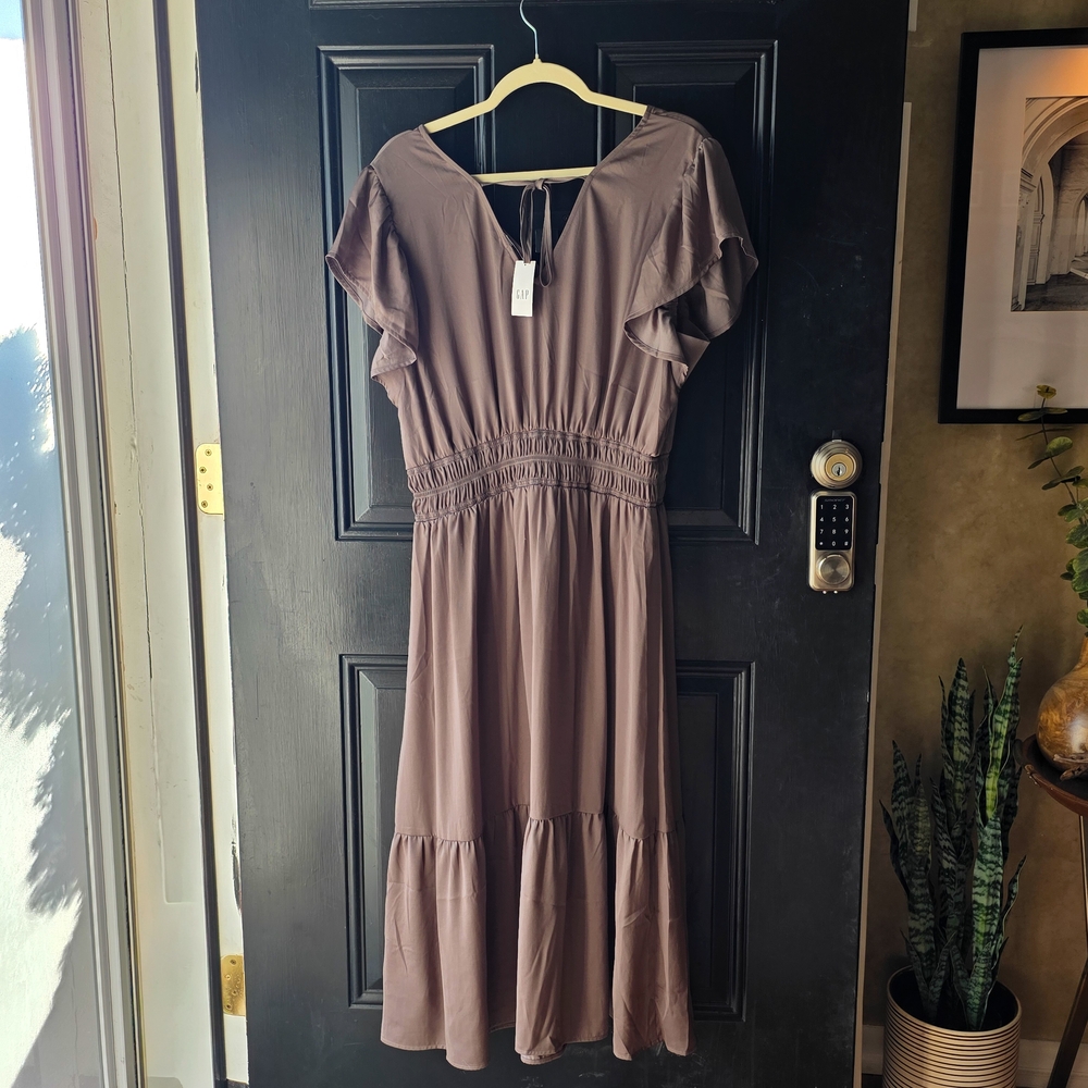 Chic Taupe Midi Dress
